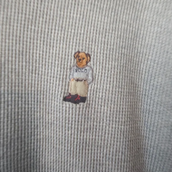 Polo Ralph Lauren Spell Out Bear Waffle Knit Hoodie Sweatshirt Size Large - Picture 8 of 16